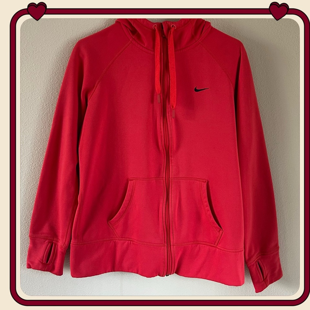Nike Thermal-Fit Full Zip Hoodie Jacket Red Size L
